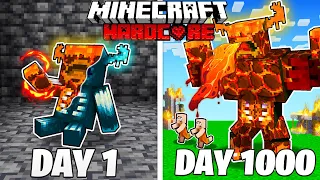 I Survived 1000 Days As A LAVA WARDEN In Hardcore Minecraft: *Full Story*