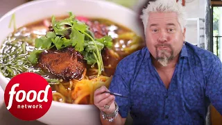 Guy Fieri Goes To A Joint That Sells BBQ Ramen! | Diners, Drive-Ins & Dives