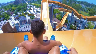 Uphill Water Coaster Slide at The Land of Legends