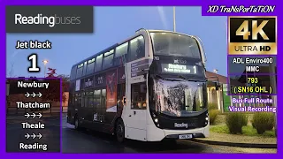 [Reading buses] jet black 1 ~ Newbury Wharf ➝ Reading, Blagrave Street【4K UW】