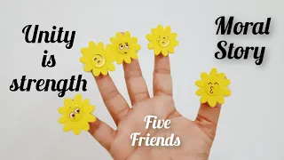 Story telling English/moral story five friends/story telling with property #story