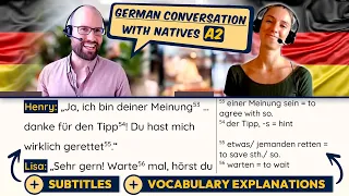 German Conversation A2 with Native Speakers 📣🎯 | IMPROVE Your Listening + Reading Comprehension!