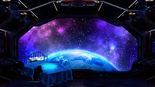 Spaceship Sleeping Quarters💫 Deep Sleep Music To Relax The Brain & Calm The Mind, Fall Asleep Fast