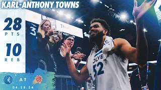 Karl-Anthony Towns Drops DOUBLE DOUBLE In GAME 4 WIN Against Suns To SWEEP SERIES | 04.28.24