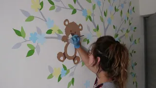 Come dipingere un albero nella cameretta - Mural Time Lapse