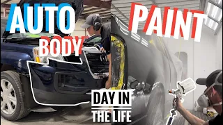 A Day in The Life of an Automotive Body & Paint Tech Repairing, Refinishing, Prepping and Painting