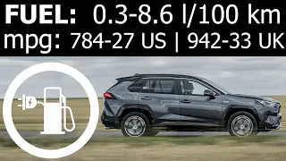 Toyota RAV4 Plug-In Hybrid: fuel energy power consumption economy: highway city mpg mpkWh Prime PHEV