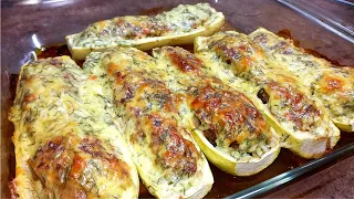 Кабачки Лодочки с Фаршем в духовке Очень Простой и Вкусный рецепт! Вкуснейшие Запеченные КАБАЧКИ