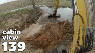 Huge Beaver Dam - Beaver Dam Removal With Excavator No.139 - Cabin View