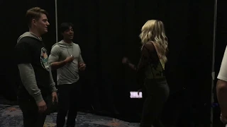Ciara Hanna dances backstage before WonderCon 2019 Power Ranger Panel
