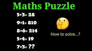 5+3=28 Maths Puzzle | How to solve maths puzzle | Viral Puzzle