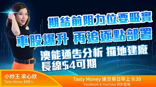 期結前阻力位要𥄫實車股爆升 再追逐點部署澳能通告分析 攞地建廠長線$4可期｜小炒王 梁心欣 ｜Tasty Money 2021-10-26