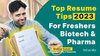 Top Resume Tips 2023 For Freshers - Biotech & Pharma