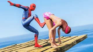 GTA 5 Water Ragdolls | Spiderman Jumps/Falls (Euphoria Physics | Funny Moments)
