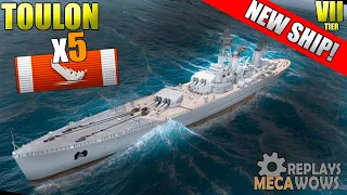 Toulon 5 Kills & 76k Damage | World of Warships Gameplay 4k