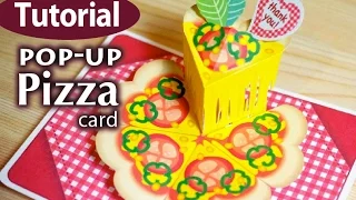 TUTORIAL_ pop-up PIZZA card__(Free template) _ピザのポップアップカードの作り方