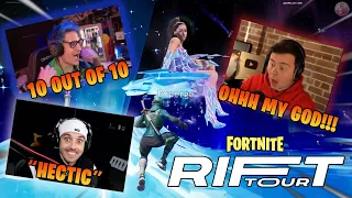 "ARIANA GRANDE" Music Concert with STREAMERS Reaction | Fortnite Events