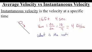 11.1.1 Average Velocity vs Instantaneous Velocity