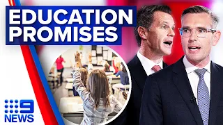 Education commitments the focus today ahead of NSW election | 9 News Australia