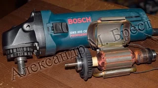 How to repair a Bosch angle grinder / Power down / Too much sparks / Tool repair / GWS 850 ce