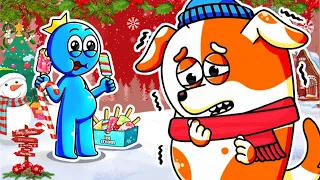 Rainbow Friends 2 | OH NO! BLUE, Remember to DRESS WARMLY When Playing in the SNOW! | 2D Animation