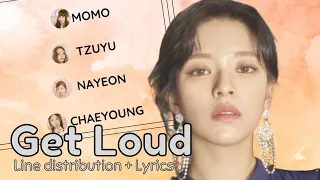 TWICE - Get Loud | Line distribution + Lyrics | (Requested)