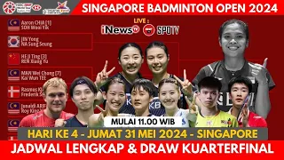 Jadwal Kuarterfinal Singapore Open 2024