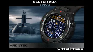 SECTOR XOX NAVY  Mil -Std Watchface Amazfit T-Rex Pro