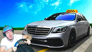 ТАКСУЕМ НА МЕРИНЕ - VIP ТАКСИ CITY CAR DRIVING + РУЛЬ