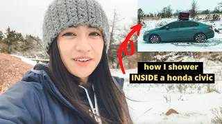 Living in a car: How I shower INSIDE a Honda Civic 🚗