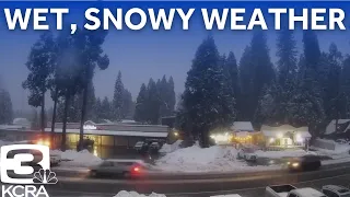 Northern California Storm Coverage: Sierra chain controls in effect as snow falls