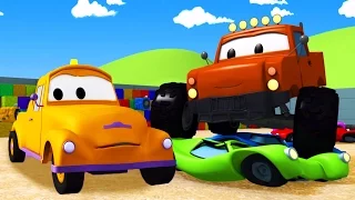 Tom The Tow Truck and the Monster Truck in Car City | Construction cartoon (for children)