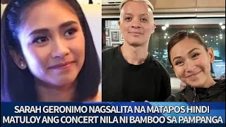 ITO pala ang DAHILAN bakit HINDI NATULOY ang Concert ni Sarah Geronimo sa Pampanga