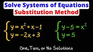 Solve Non-Linear Systems of Equations - Substitution Method | Eat Pi