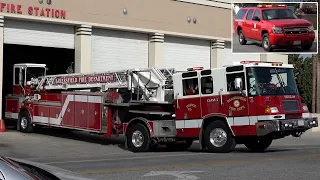 Fire trucks responding from Bakersfield Fire Station 1 in California 🚒