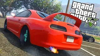 Заряженная Supra - дрифт и погони от КОПОВ! GTA 5 MODS