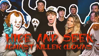 HIDE AND SEEK AGAINST CLOWNS AT 3AM CHALLENGE!!