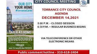 Torrance City Council Meeting December 14, 2021