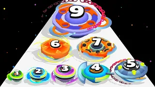 SPINNER MERGE RUN 3D - Level Up 'Slice Rush' Max Level. All Bosses