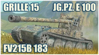 Grille 15, Jg.Pz. E 100 & FV215b 183 • WoT Blitz Gameplay