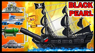 Battleship: The Black Pearl VS Airship & Fortress ship | Мультики про танки | Arena Tank Cartoon