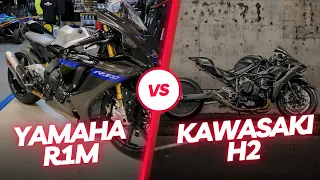 Yamaha R1M vs Kawasaki H2 ROLL RACE BATTLE