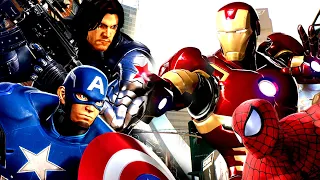 Captain America & Winter Soldier vs Iron Man & Spider-Man (Hardest AI CPU) - Marvel vs Capcom