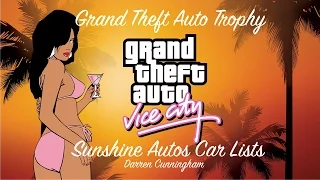 GTA Vice City Sunshine Auto Car Lists