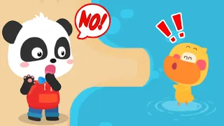 Kiki and Quacky's Adventures #16 - Kiki is Afraid of Swimming - Let's Go To the Beach - BabyBus Game