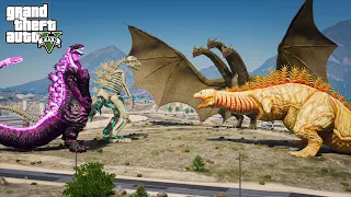 Shin Godzilla, Skeleton Godzilla vs King Ghidorah, Shin Godzilla Second Form - GTA V Mods )