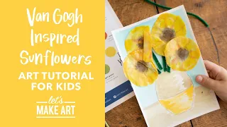 Van Gogh Inspired Sunflowers | Easy Kids Watercolor Art Lesson by Nicole Miyuki of Let's Make Art