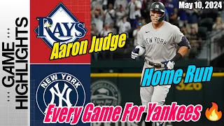 NY Yankees vs TB Rays Highlights | May 10, 2024 | Judge home run every game for Yankees