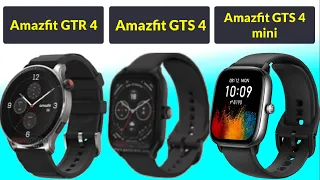 Amazfit GTR 4 vs Amazfit GTS 4 vs Amazfit GTS 4 mini