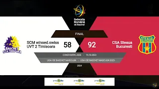 L1BM 2023-2024: SCM 2 winsed.swiss UVT Timișoara - Steaua București